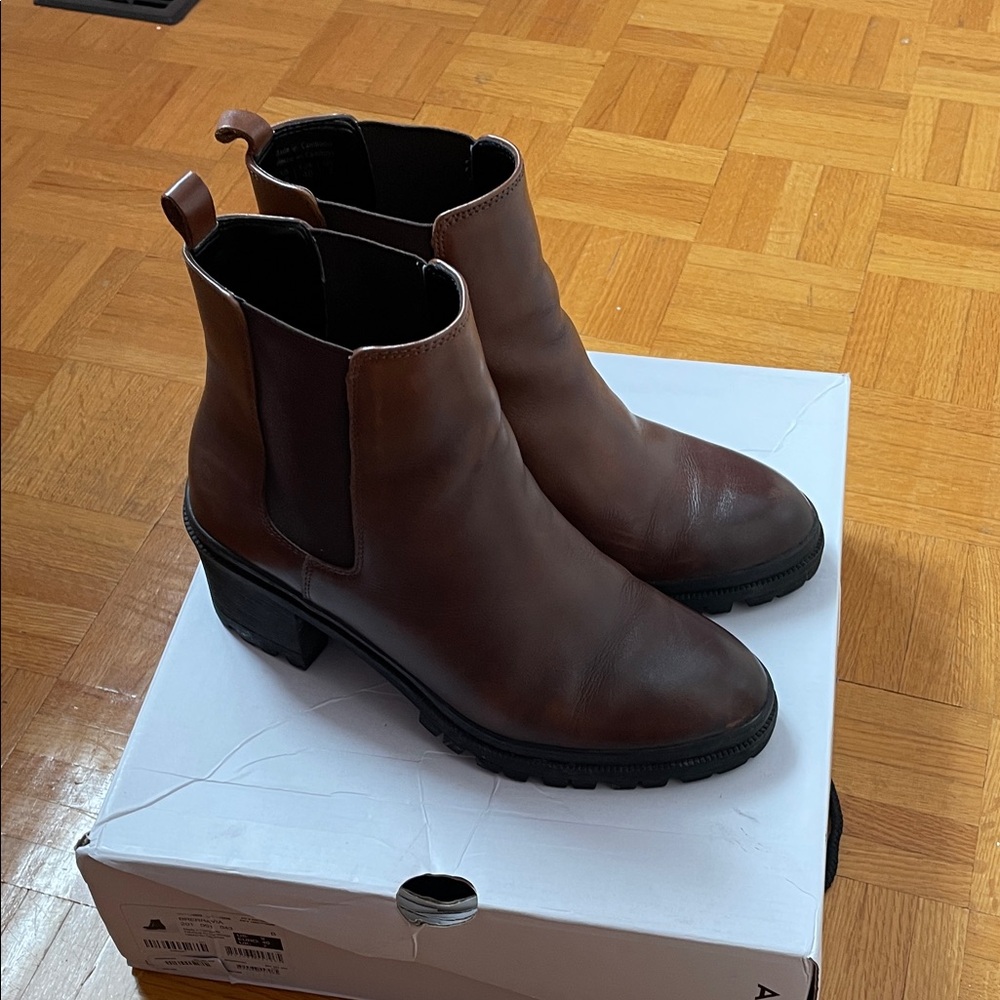 Aldo Women's Brown Leather Chelsea Booties